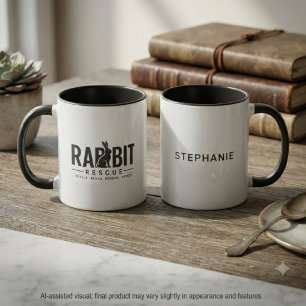 Devoted Charcoal Rabbit Rescue Silhouette Mug