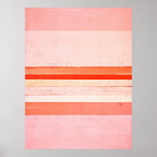 'Devoted' Pink and Orange Abstract Art Poster
