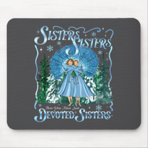 Devoted Sisters Merry Christmas White Xmas Pajamas Mouse Mat