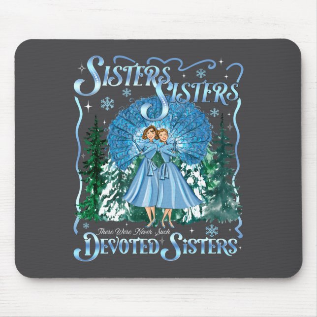 Devoted Sisters Merry Christmas White Xmas Pajamas Mouse Mat (Front)