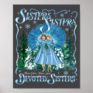 Devoted Sisters Merry Christmas White Xmas Pajamas Poster