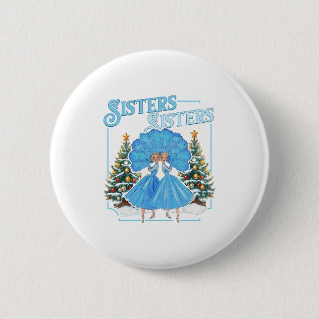 Devoted Sisters White Xmas Merry Christmas Snowfla 6 Cm Round Badge (Front)