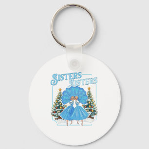 Devoted Sisters White Xmas Merry Christmas Snowfla Key Ring