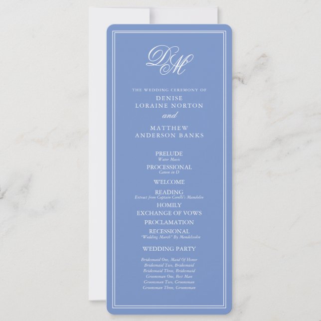 Devoted Wedding Set in Cornflower Blue Invitation (Front)