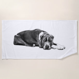Devotion in Monochrome Pitbull Mix Towel