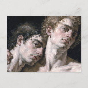 Devotion - Neo-Classical Oil Painting of Two Men Postcard