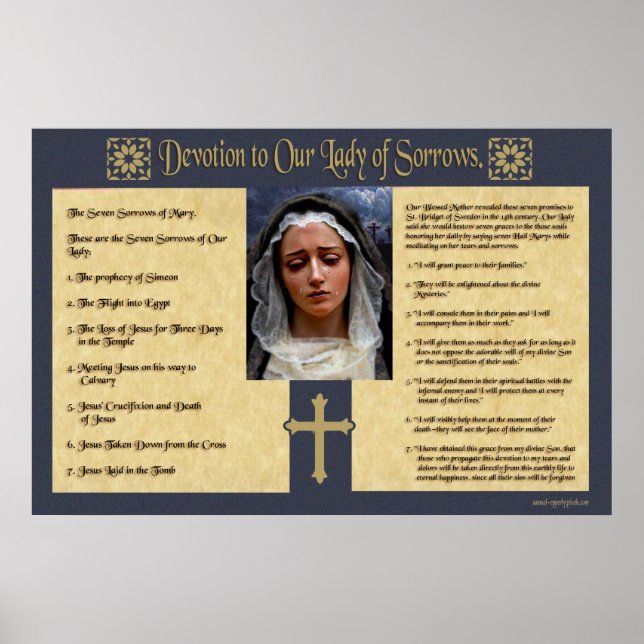 Devotion to Our Lady of Sorrows. Poster (Front)