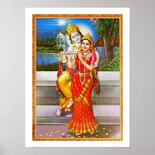 Devotion to Radha Krishna Poster (Front)