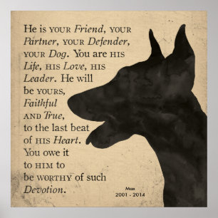 "Devotion" Vintage Style Doberman Poster
