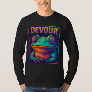 DEVOUR – Hypnotic Retro Frog Pixel Art Design T-Shirt