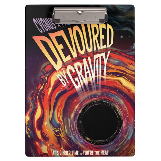 Devoured By Gravity Halloween Hole Black Horror Clipboard (Front)