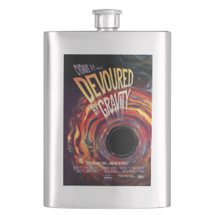 Devoured By Gravity Halloween Hole Black Horror Hip Flask