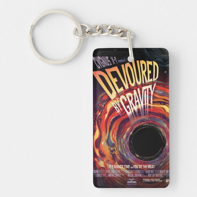 Devoured By Gravity Halloween Hole Black Horror Key Ring (Front)