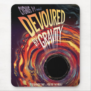 Devoured By Gravity Halloween Hole Black Horror Mouse Mat
