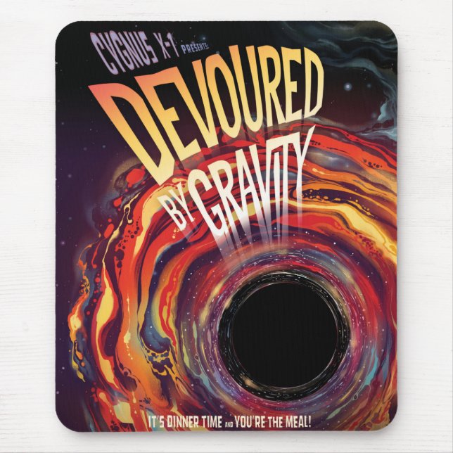 Devoured By Gravity Halloween Hole Black Horror Mouse Mat (Front)