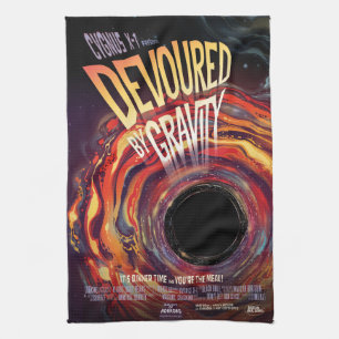 Devoured By Gravity Halloween Hole Black Horror Tea Towel