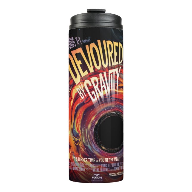 Devoured By Gravity Halloween Hole Black Horror Thermal Tumbler (Front)