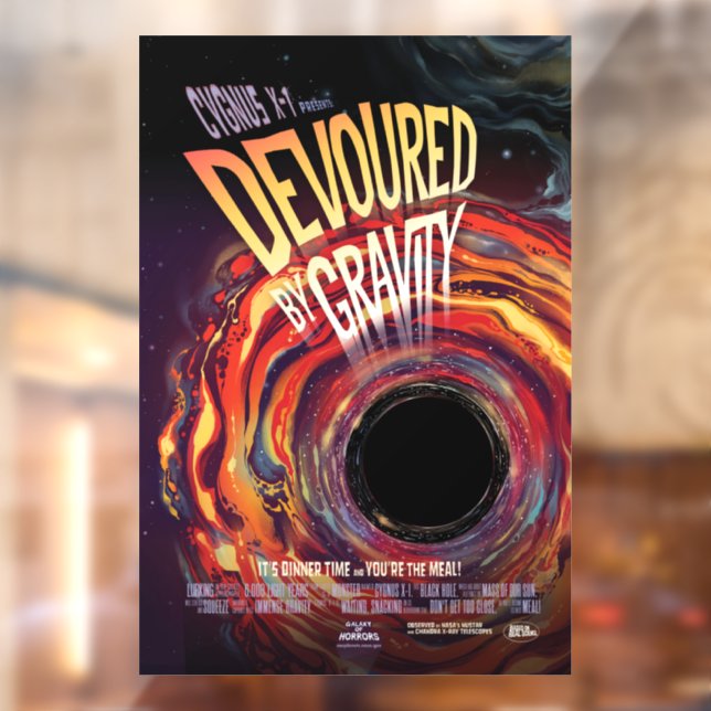 Devoured By Gravity Halloween Hole Black Horror Window Cling (Sheet 2)