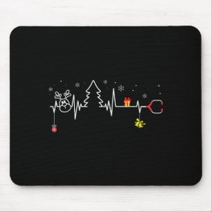 Devoxtee Christmas Tree Heartbeat Funny Christmas  Mouse Mat