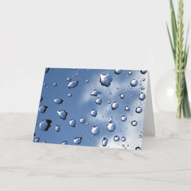 Dew Drop Fibonacci Spiral, Poetry of Nature Card (Front)