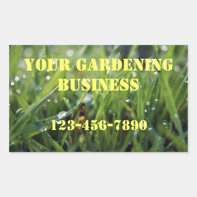 Dew Drop Grass Gardening Business Stickers (Front)