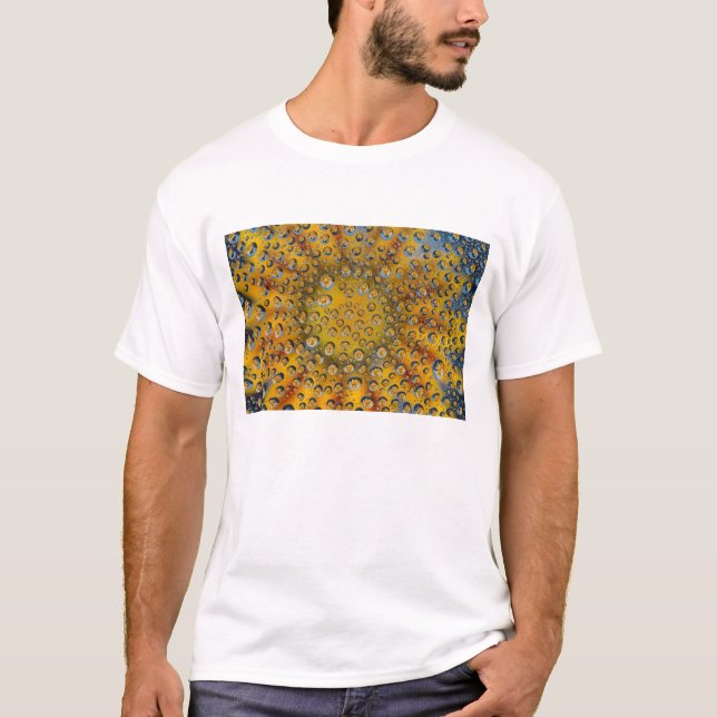 Dew Drop reflection of flower, Crescent City, T-Shirt (Front)
