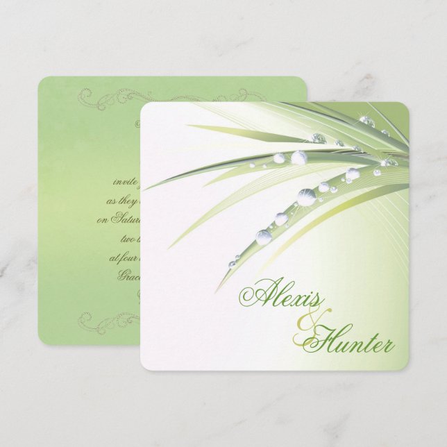 Dew Drop Wedding Invitation (Front/Back)