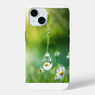 Dew Drop With Daisy Reflection iPhone 15 Case