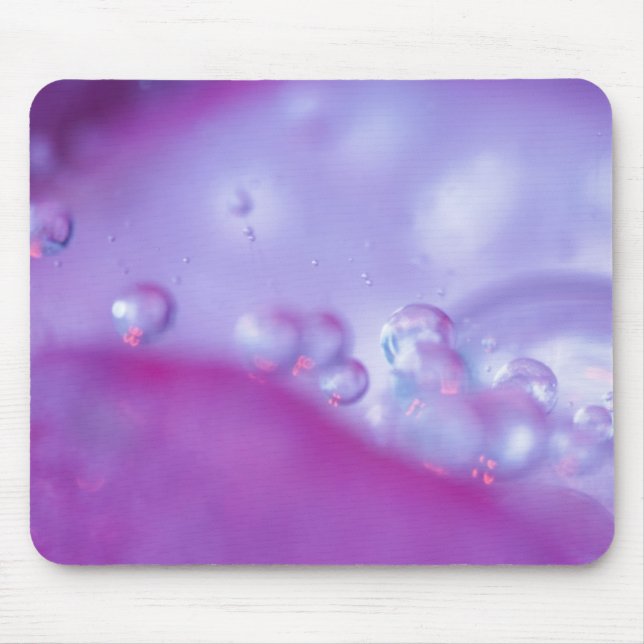 Dew drops on flower petal abstract. Credit as: Mouse Mat (Front)