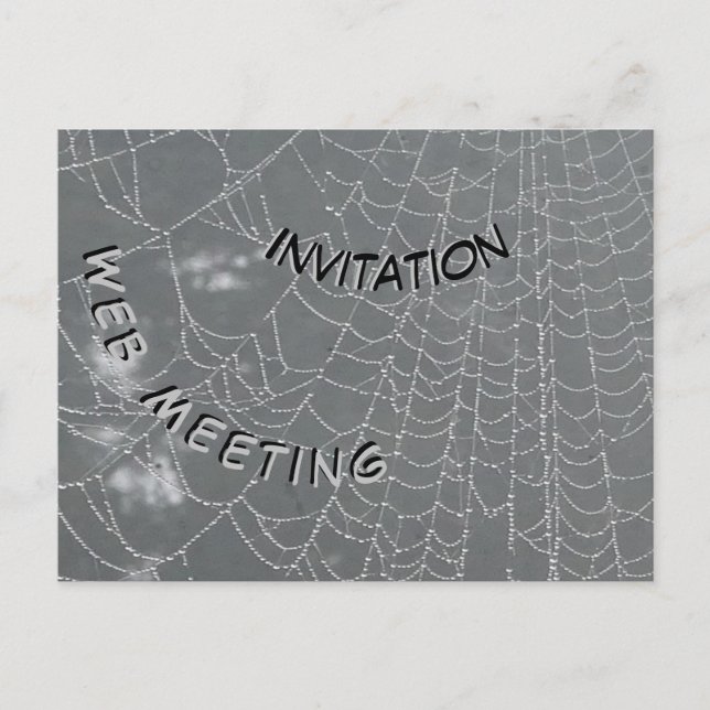 Dew Drops Spider Web Invitation Postcard (Front)