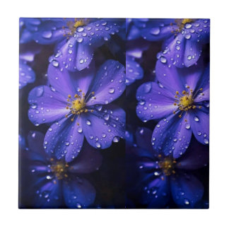 Dew-Kissed Midnight Blooms” Tile