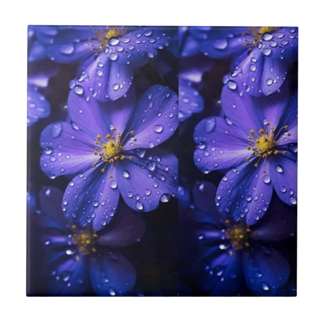 Dew-Kissed Midnight Blooms” Tile (Front)