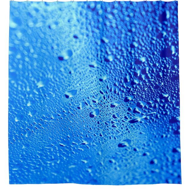 Dew wet glass background window shower curtain (Front)