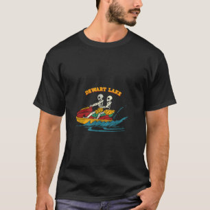 Dewart Lake Indiana Funny Skeleton Jet Ski Retro T-Shirt