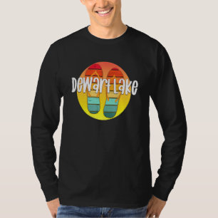 Dewart Lake Indiana Retro Flipflop Sunset Graphic T-Shirt