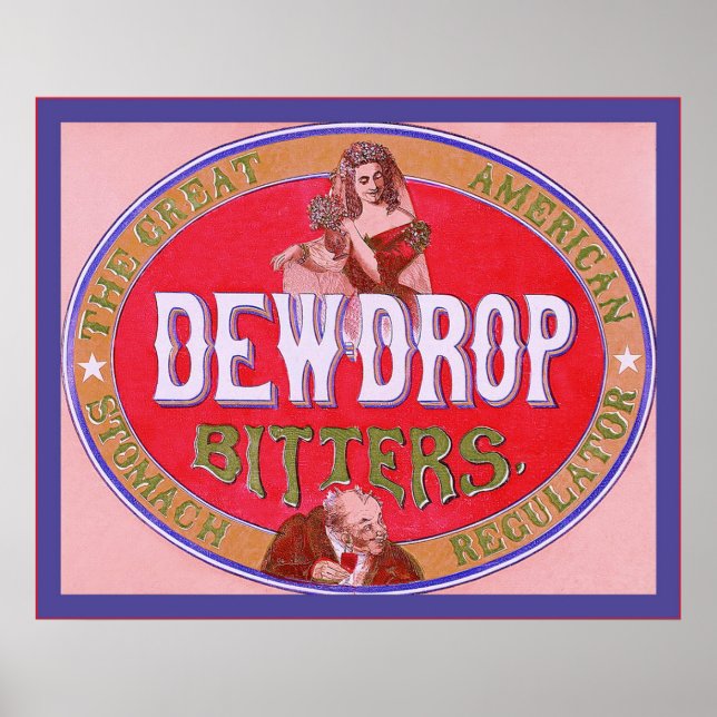 Dewdrop Bitters ~ Vintage Advertising Poster (Front)