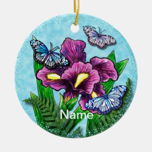Dewdrop Butterfly Iris  ornament