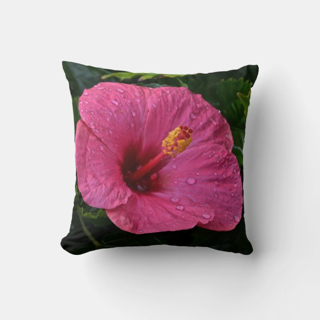 Dewdrop Hibiscus Pillow (Front)
