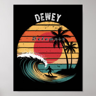 Dewey Beach Delaware Beach Surfing Poster