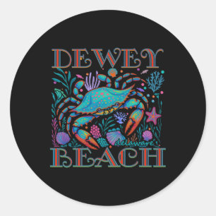 Dewey Beach Delaware Blue Crab Summer Beach Vacati Classic Round Sticker