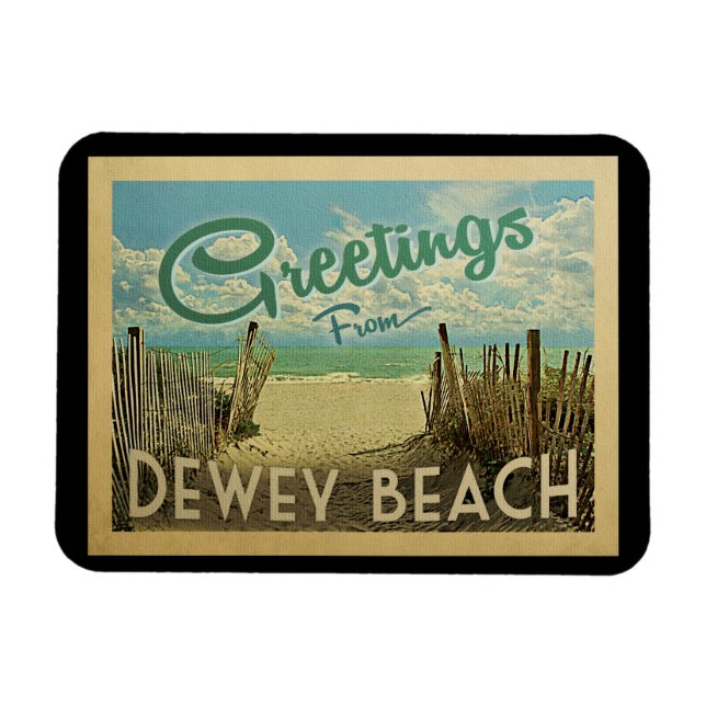 Dewey Beach Vintage Travel Magnet (Horizontal)