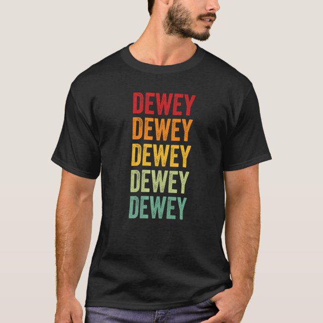 Dewey County Oklahoma Rainbow Text T-Shirt (Front)