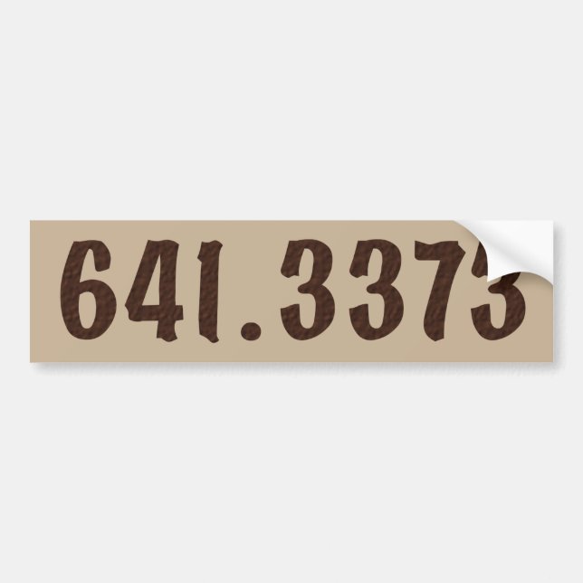 Dewey Decimal Coffee bumpersticker Bumper Sticker (Front)