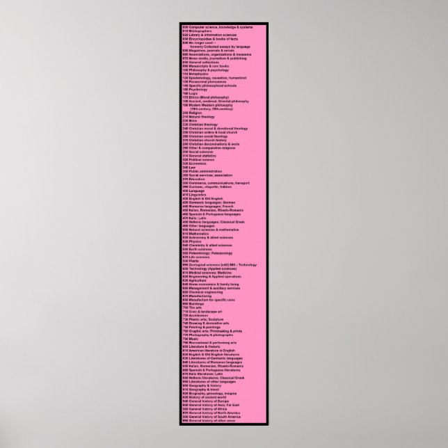 Dewey Decimal System: Hot Pink Poster (Front)
