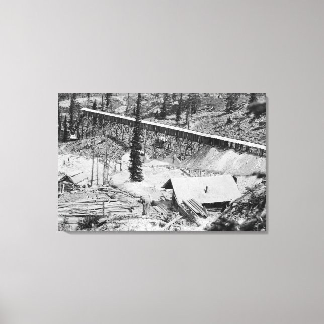 Dewey Gold Mine on Thunder Mountain, Idaho Canvas Print (Front)