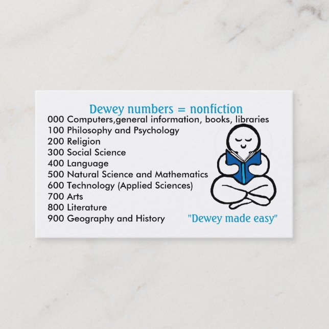 Dewey made easy business card (Front)