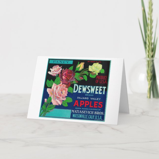 Dewsweet Apple Crate LabelWatsonville, CA Card (Front)