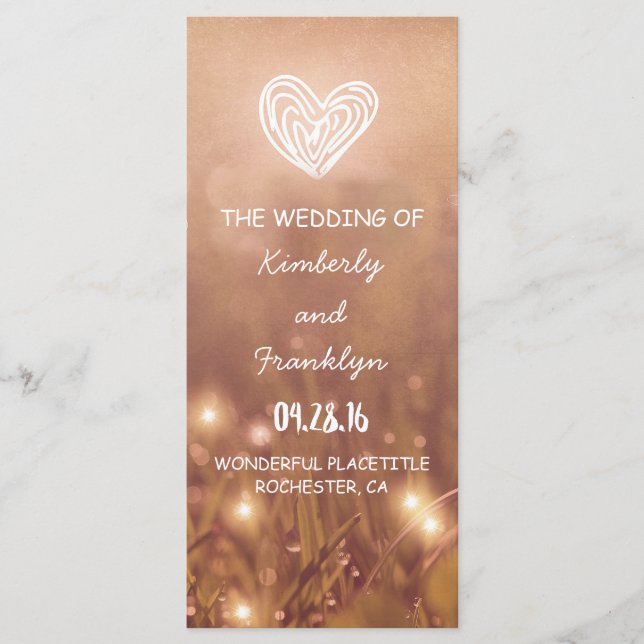 Dewy Grass Rustic Wedding programs Programme (Front)