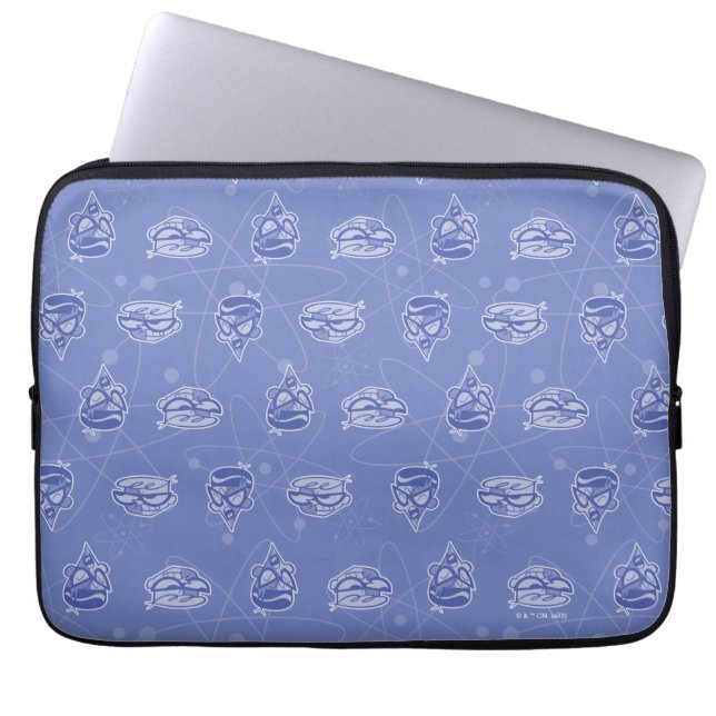 Dexter and Mandark Atomic Pattern Laptop Sleeve (Front)