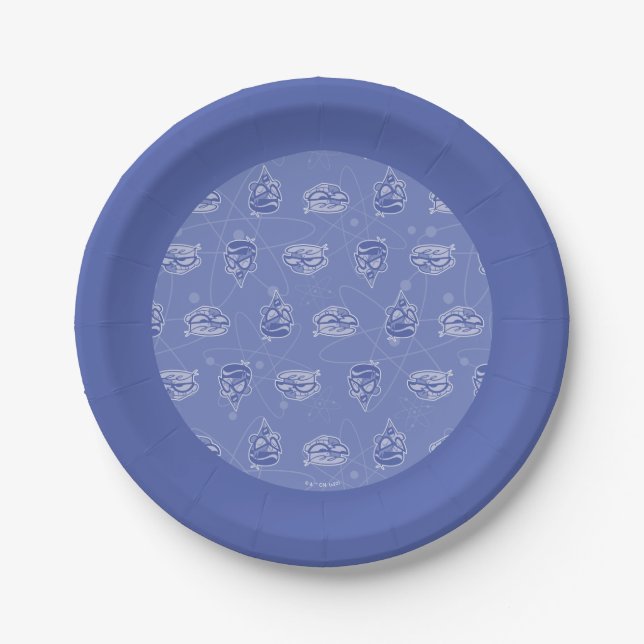 Dexter and Mandark Atomic Pattern Paper Plate (Front)